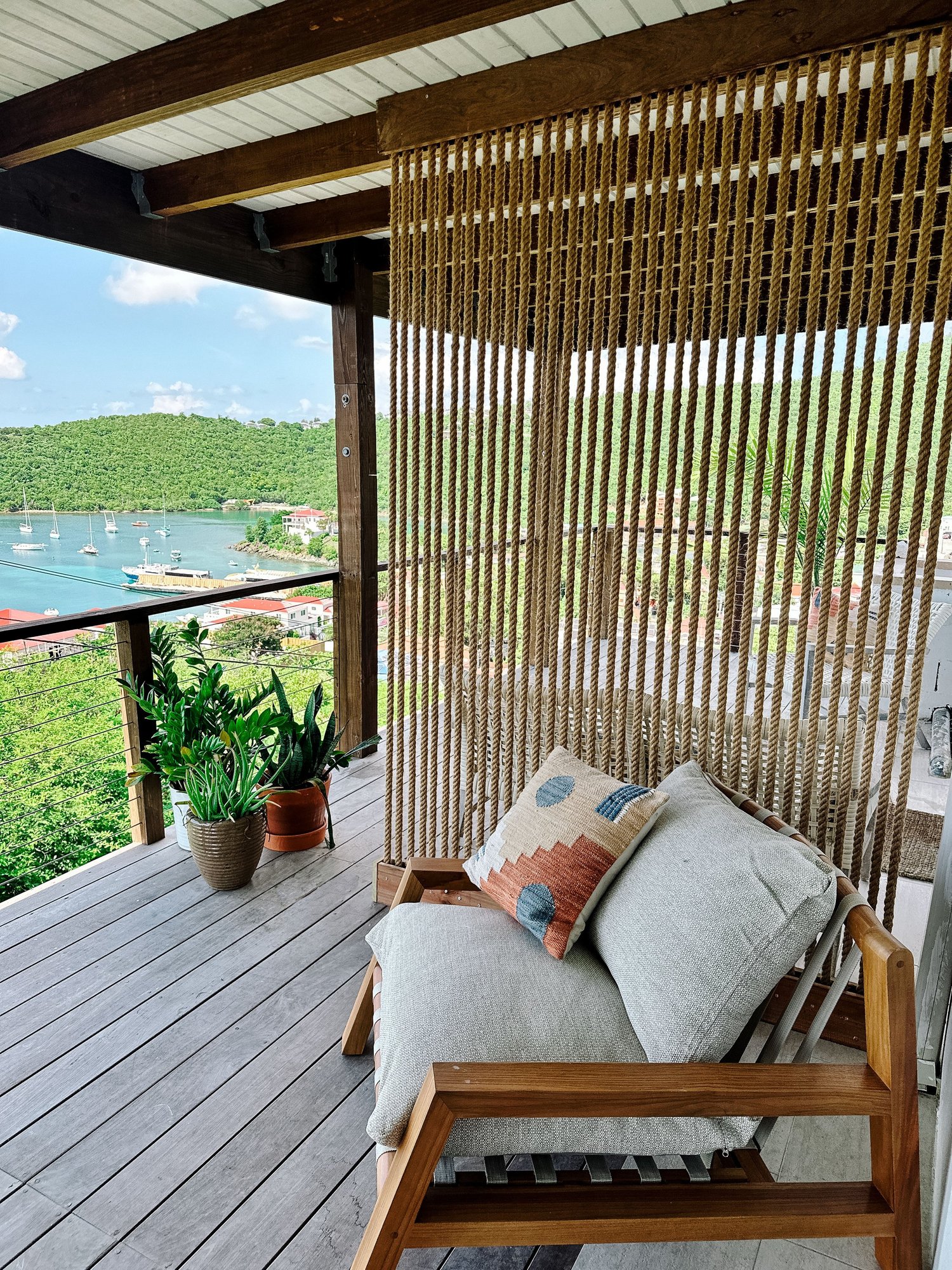 The shared deck at The Flamingo House